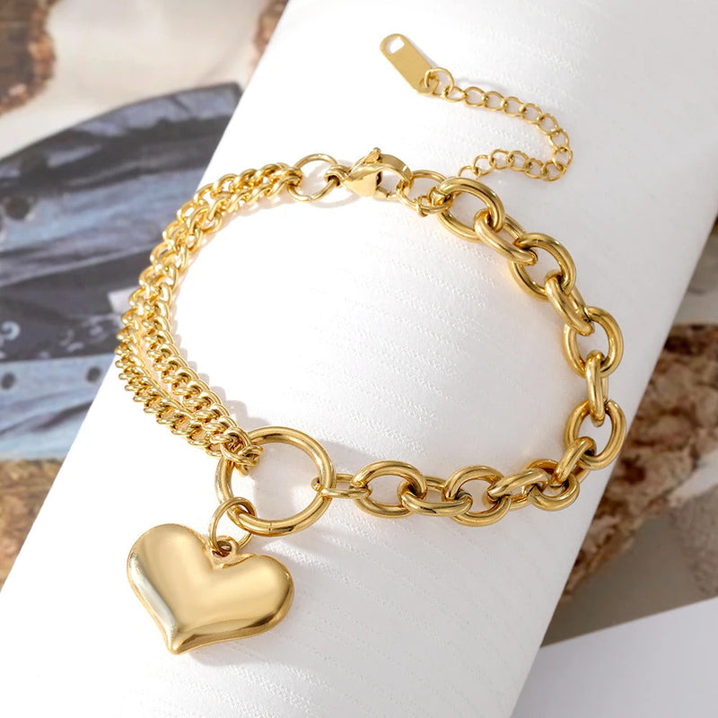 Heart bracelet for women - Ladies' heart charm bracelet