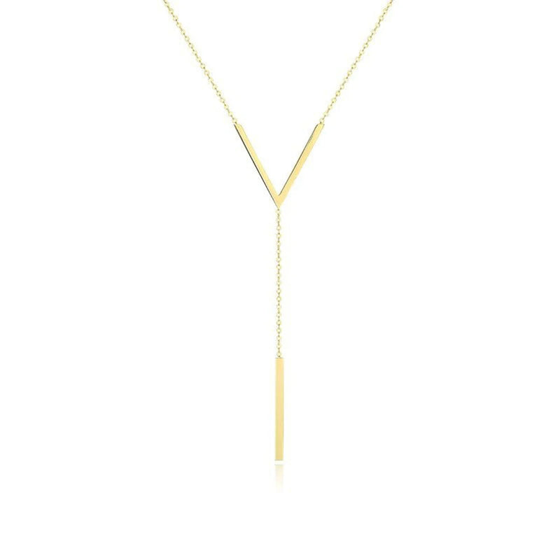 V-shaped Long Clavicle Golden Necklace